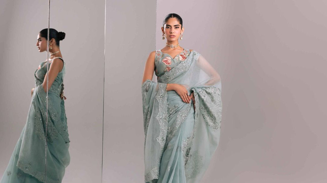 latest saree design in Pakistan