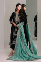 Black Velvet Shirt With Georgette Dupatta & Culottes 