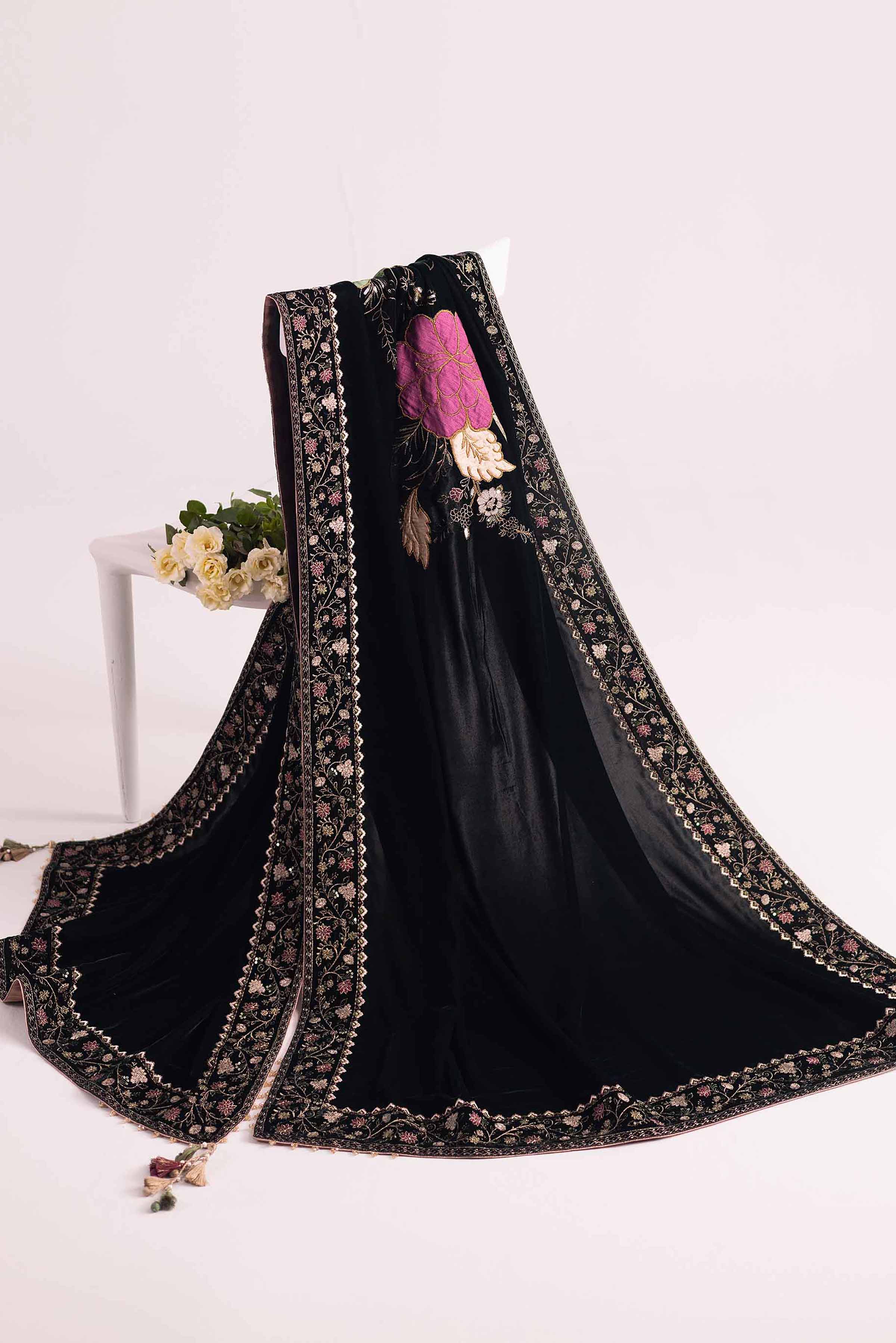 Velvet embroidered shawls