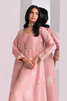 Pink Embroidered Maysuri Jacket With Maysuri & Chiffon Long Dress