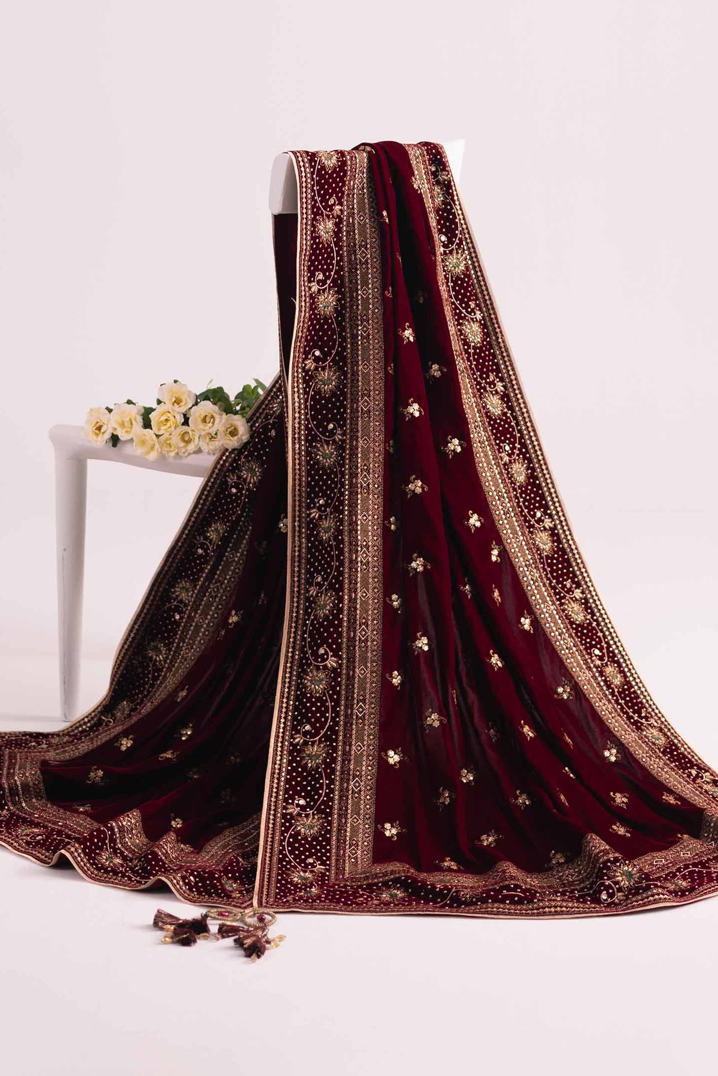 velvet embroidered shawls online in Pakistan