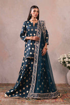 Fancy polyester teal Gharara Set