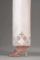 Fine Silk White Embroidered Trousers