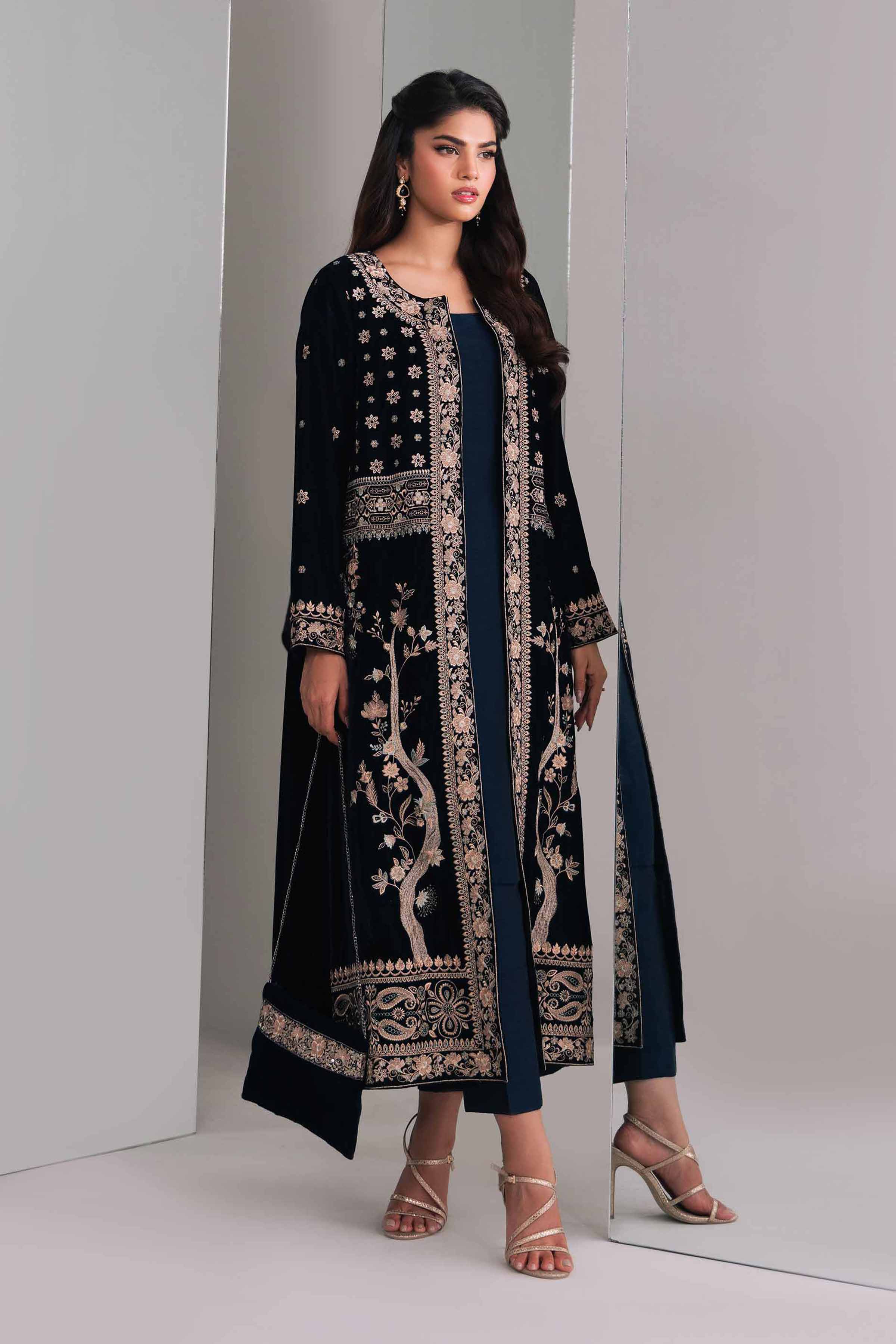 Velvet Jacket Nishat Linen Coats Nishat Jackets Piece Embroidered